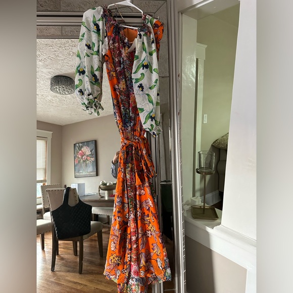 Tory Burch Shasta Floral Maxi Dress Orange Runway - Picture 5 of 5